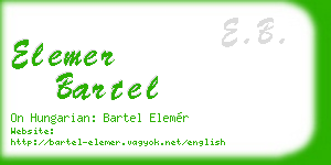 elemer bartel business card