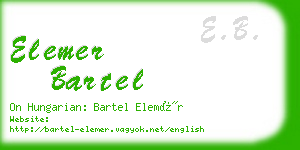 elemer bartel business card